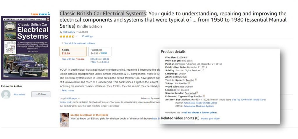 Classic British Car Electrical Systems